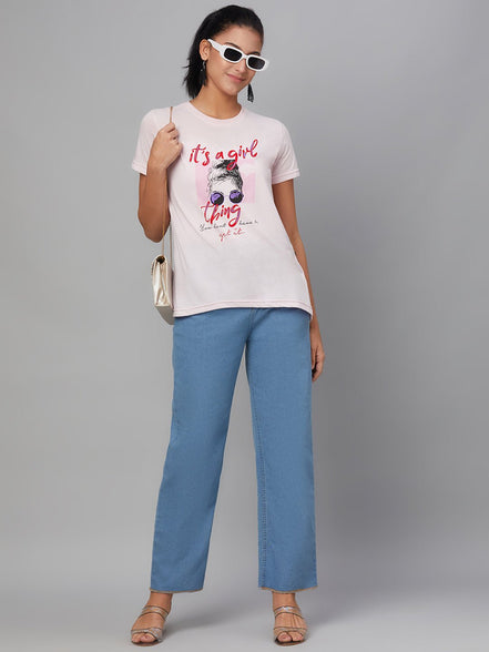Pink Round Neck T-Shirt - clubyork