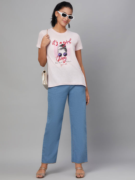 Pink Round Neck T-Shirt - clubyork