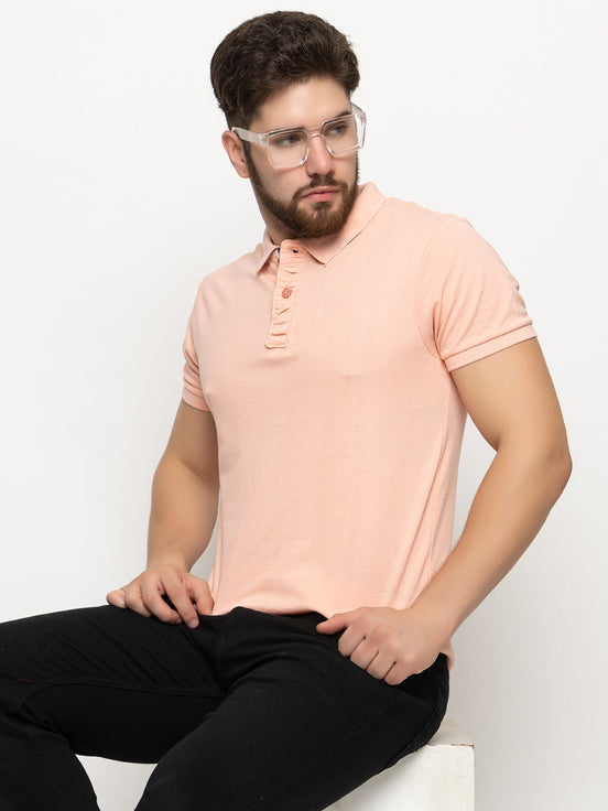 Pink Solid Polo T-Shirt - clubyork