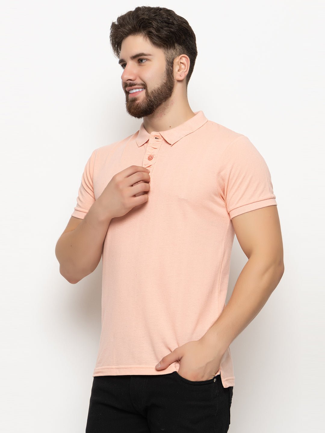 Pink Solid Polo T-Shirt - clubyork