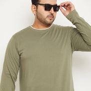 Pista Green Solid Plus Size Tshirt - clubyork