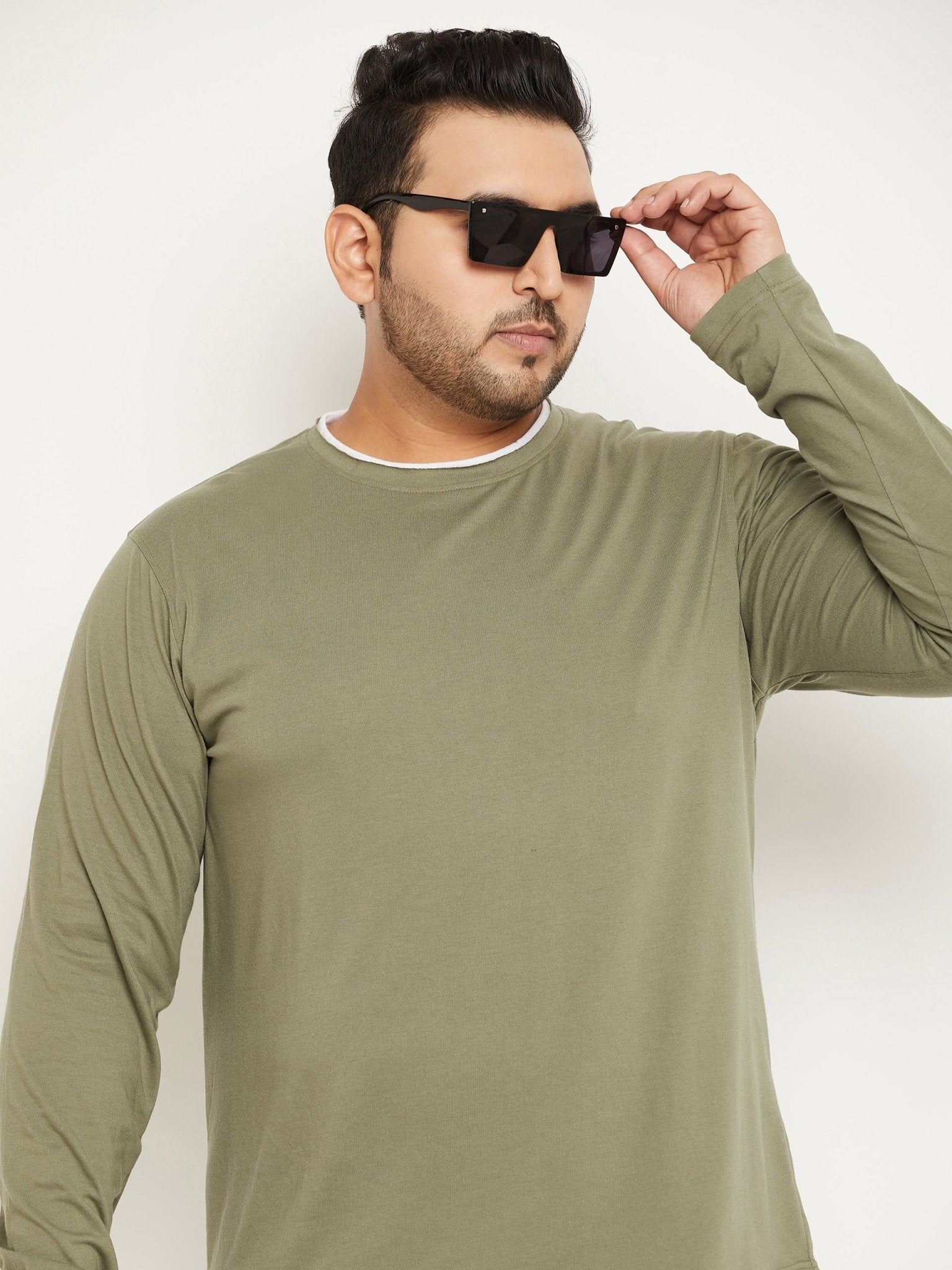 Pista Green Solid Plus Size Tshirt - clubyork