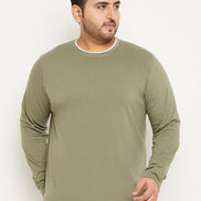 Pista Green Solid Plus Size Tshirt - clubyork