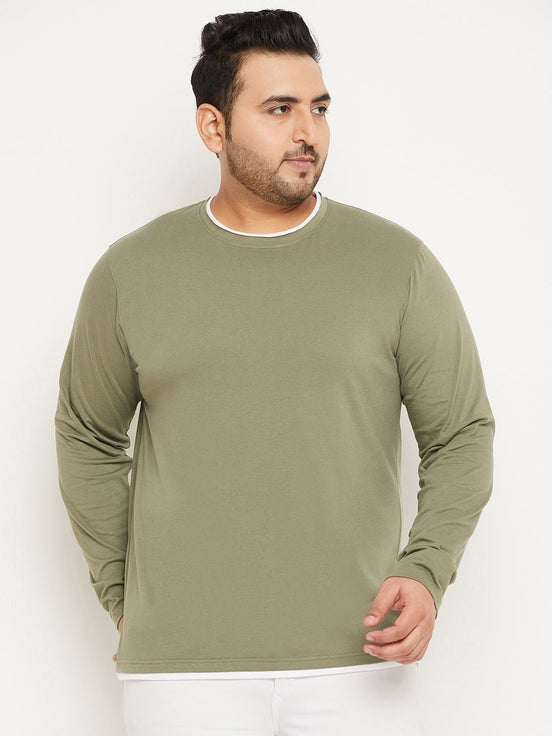 Pista Green Solid Plus Size Tshirt - clubyork