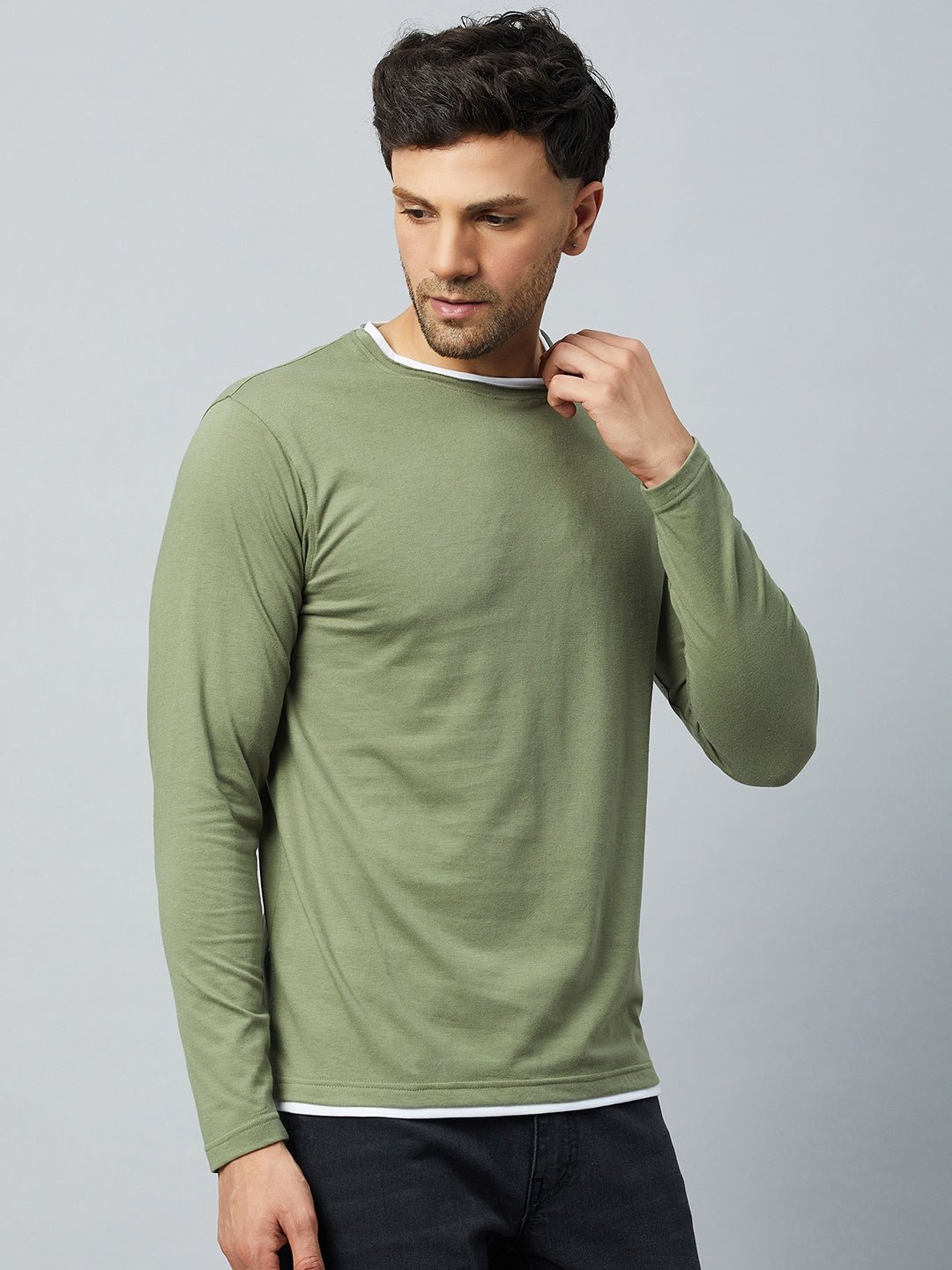 Pista Green Solid Tshirt - clubyork