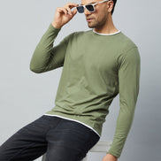 Pista Green Solid Tshirt - clubyork