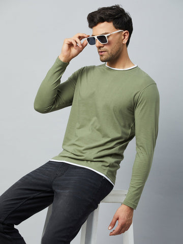 Pista Green Solid Tshirt - clubyork