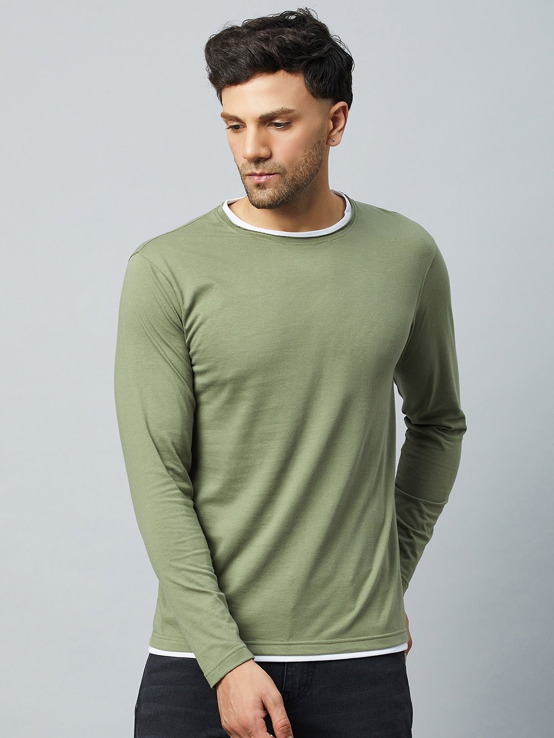 Pista Green Solid Tshirt - clubyork