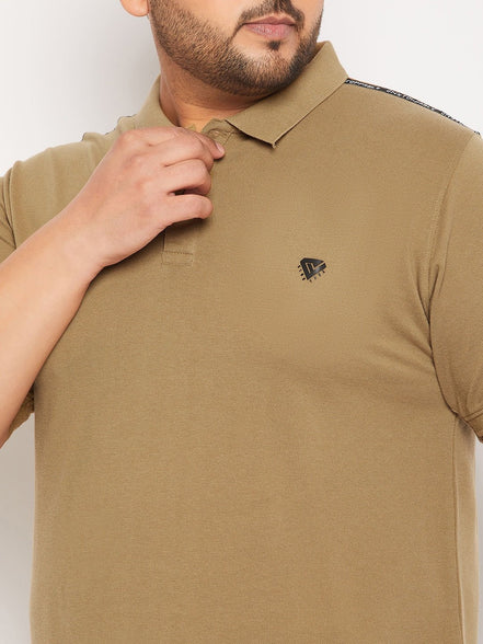 Plus Size Beige Polo T-Shirt - clubyork