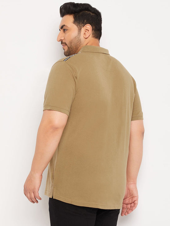 Plus Size Beige Polo T-Shirt - clubyork