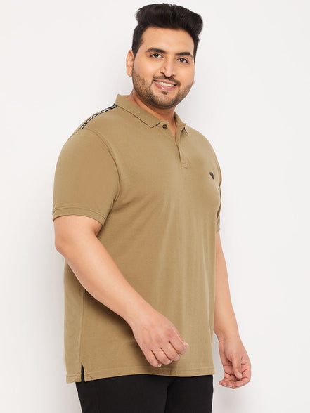 Plus Size Beige Polo T-Shirt - clubyork