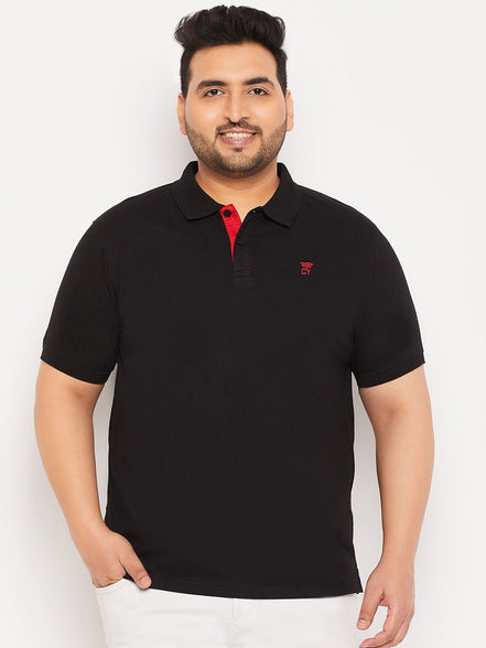 Plus Size Black Polo T-Shirt - clubyork
