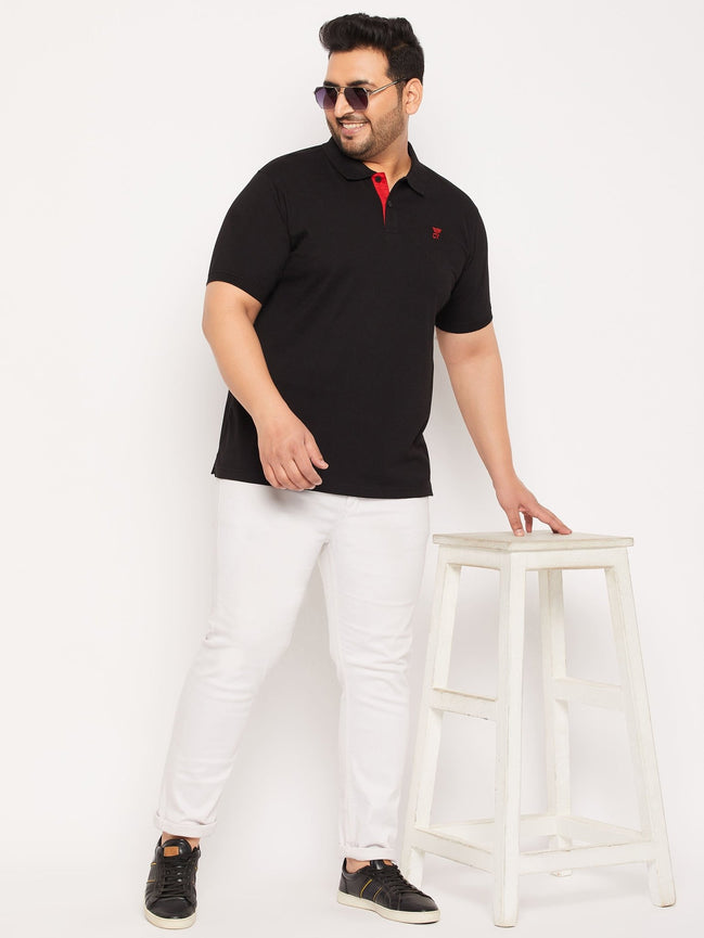 Plus Size Black Polo T-Shirt - clubyork