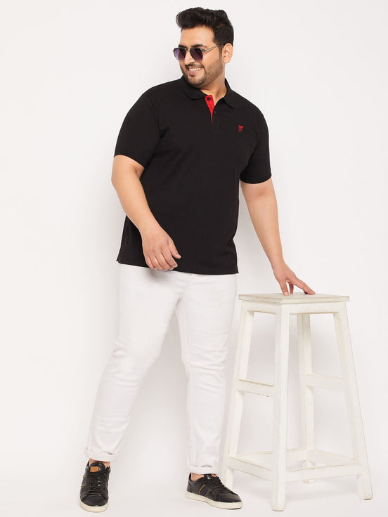 Plus Size Black Polo T-Shirt - clubyork