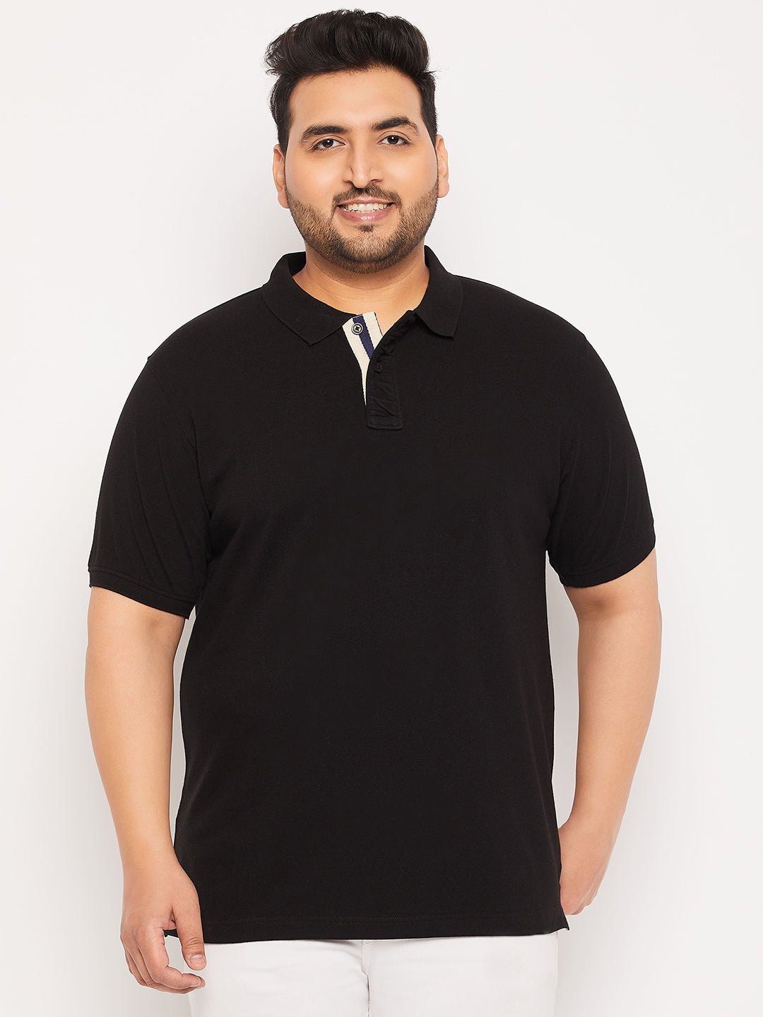 Plus Size Black Polo T-Shirt - clubyork