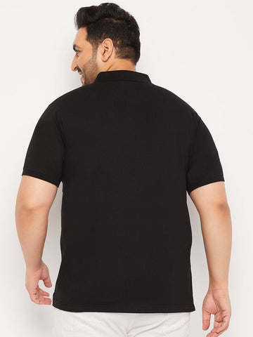 Plus Size Black Polo T-Shirt - clubyork