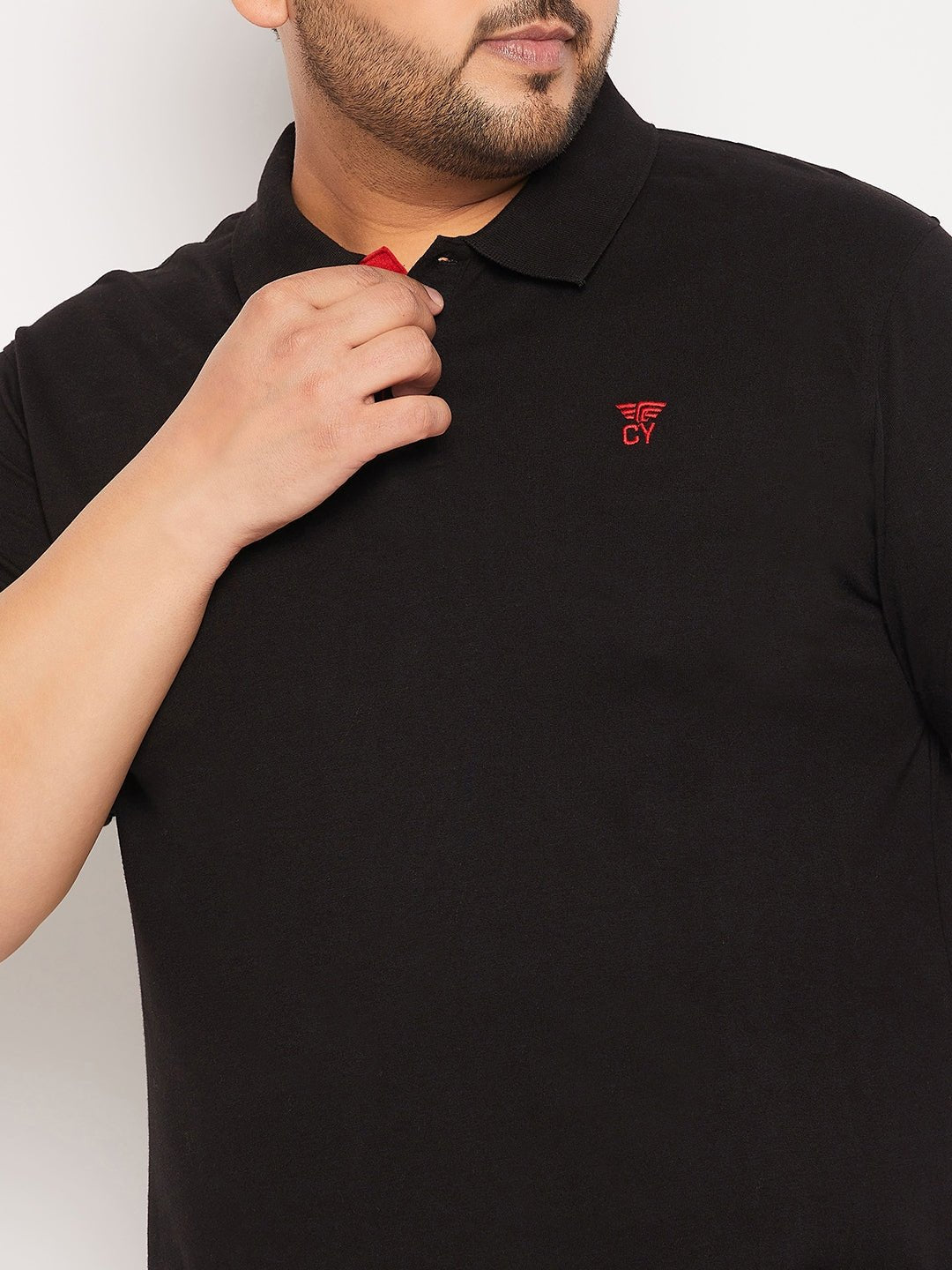Plus Size Black Polo T-Shirt - clubyork