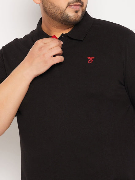 Plus Size Black Polo T-Shirt - clubyork