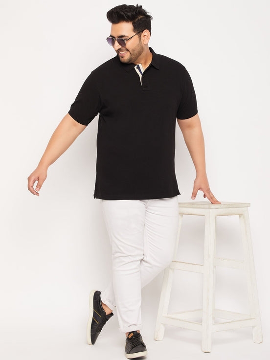 Plus Size Black Polo T-Shirt - clubyork