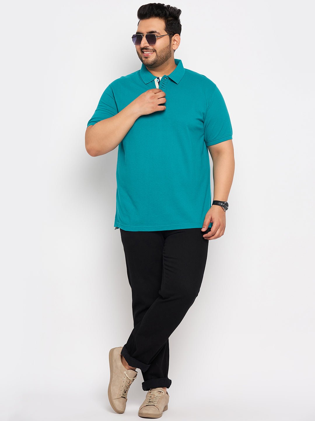 Plus size Blue Polo T-Shirt - clubyork