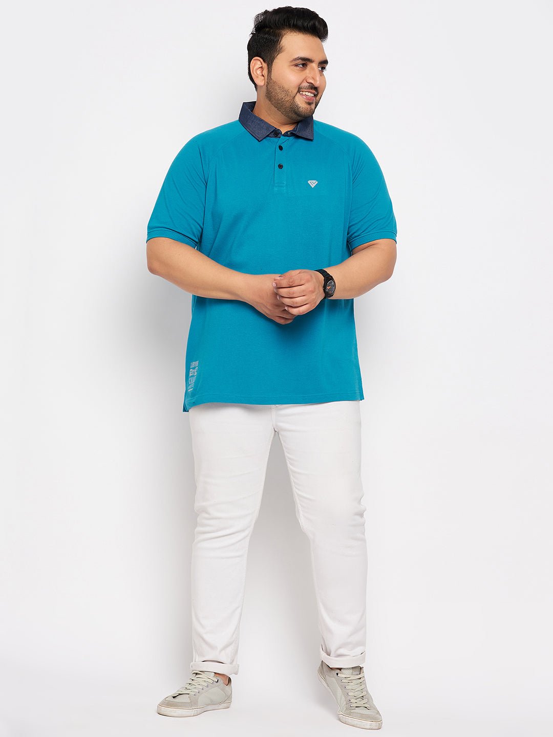 Plus Size Blue Polo T-Shirt - clubyork