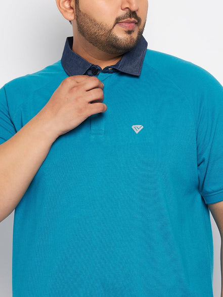Plus Size Blue Polo T-Shirt - clubyork
