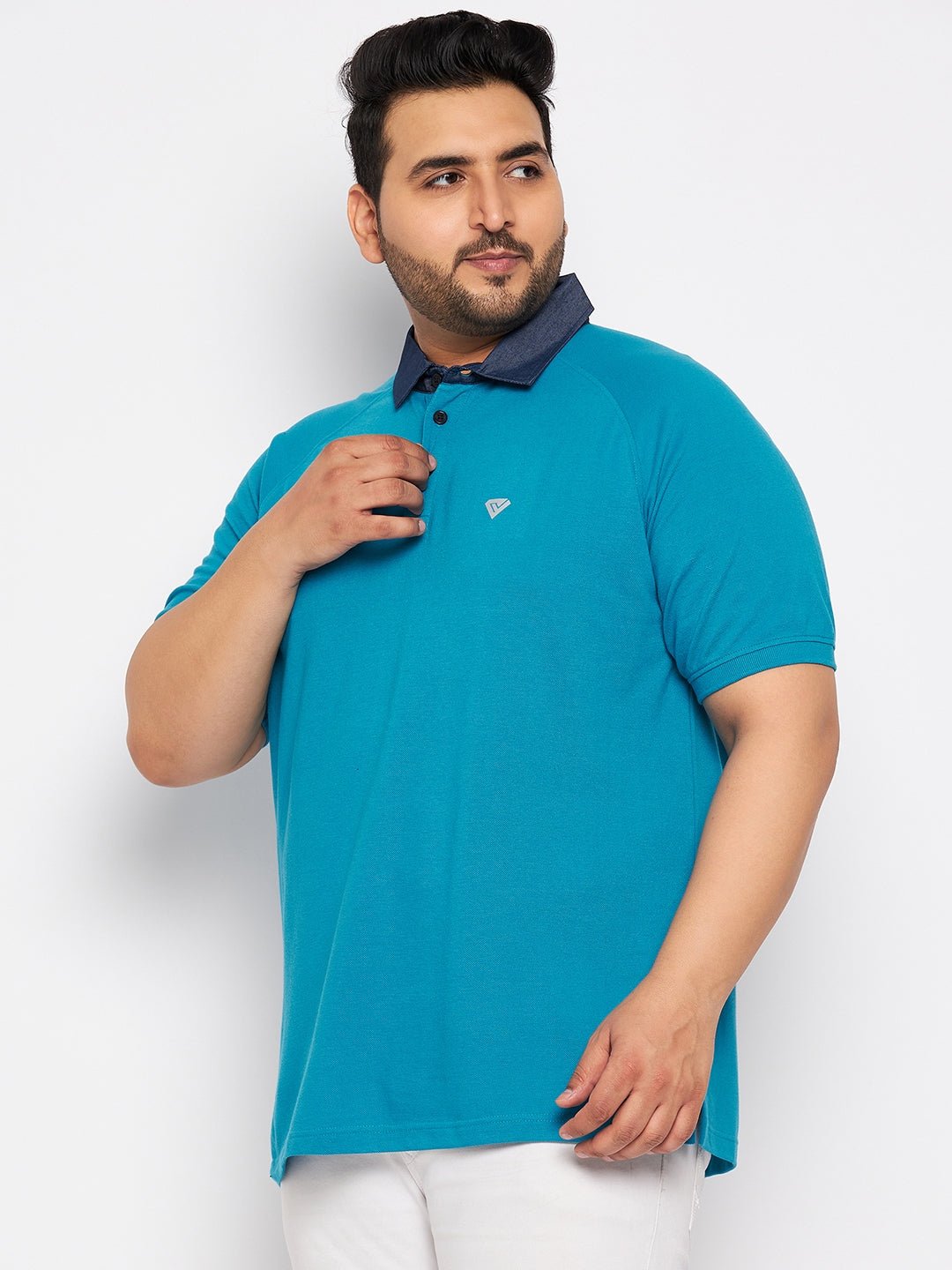 Plus Size Blue Polo T-Shirt - clubyork