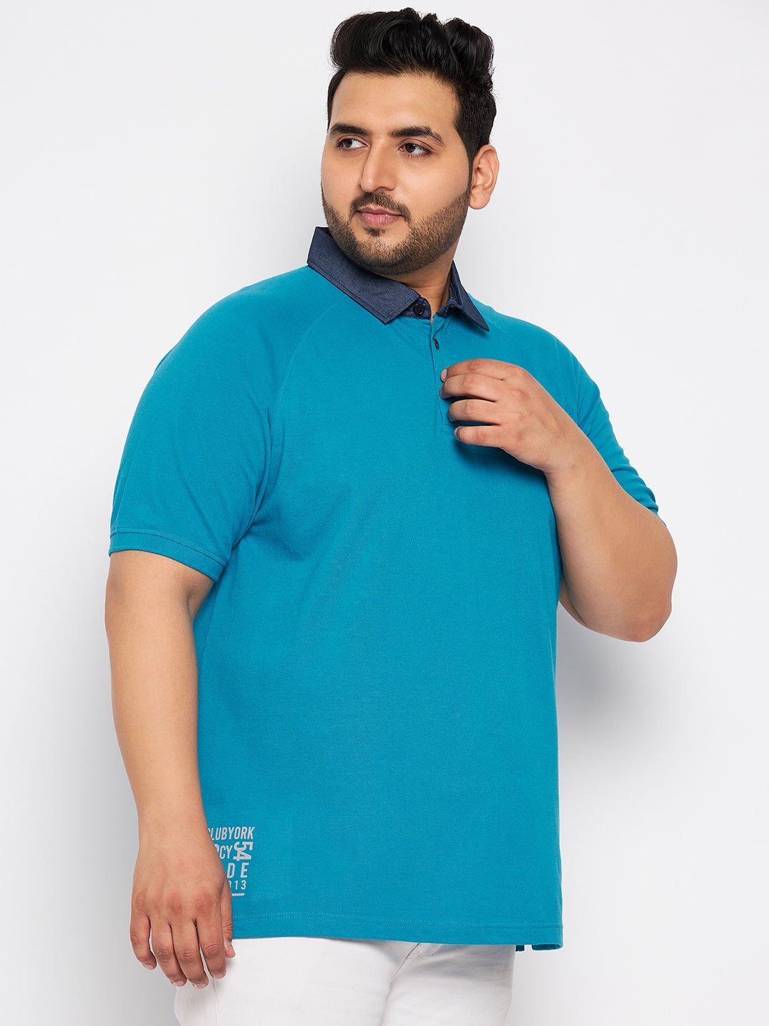 Plus Size Blue Polo T-Shirt - clubyork