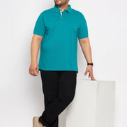 Plus size Blue Polo T-Shirt - clubyork