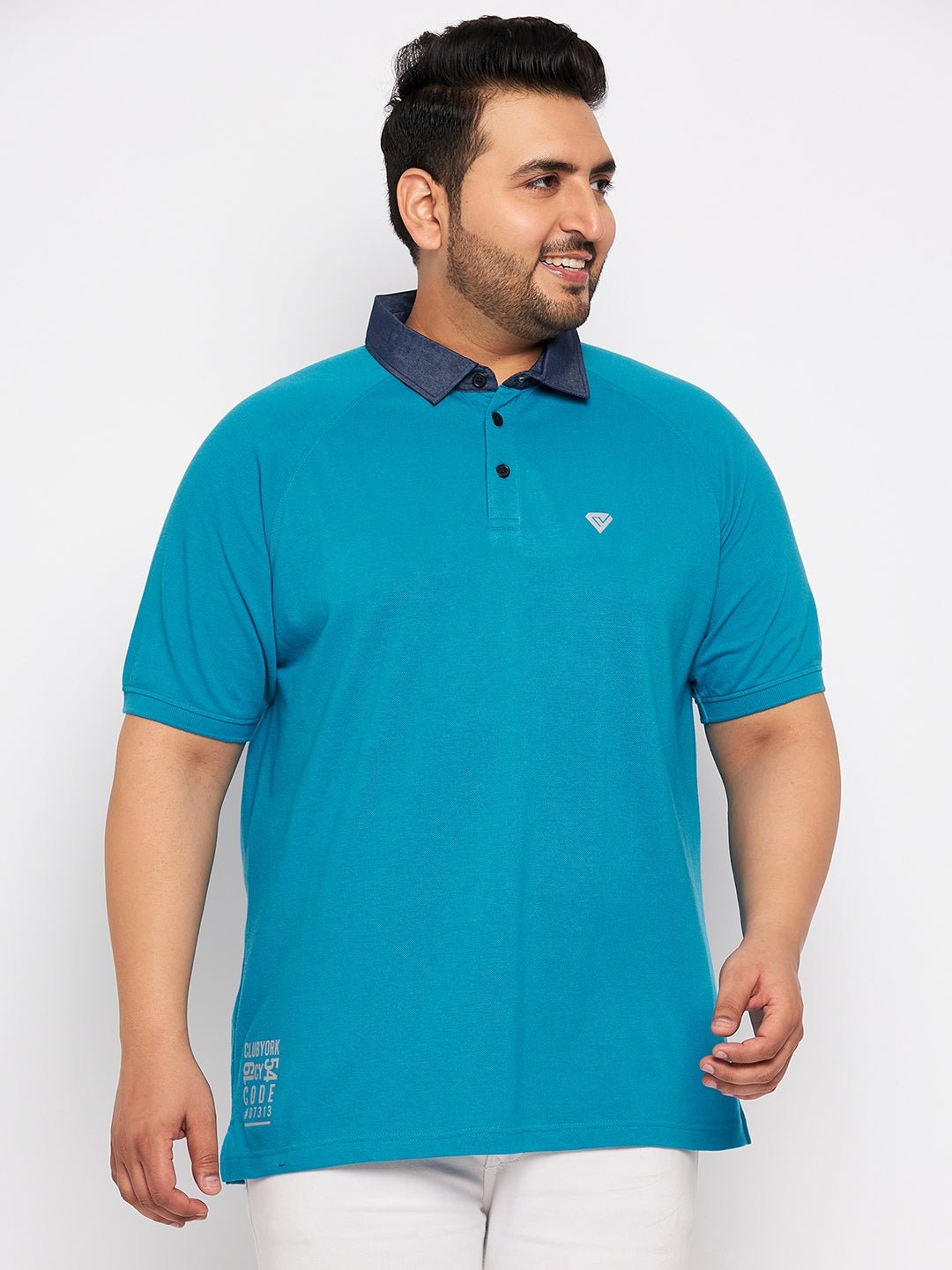 Plus Size Blue Polo T-Shirt - clubyork