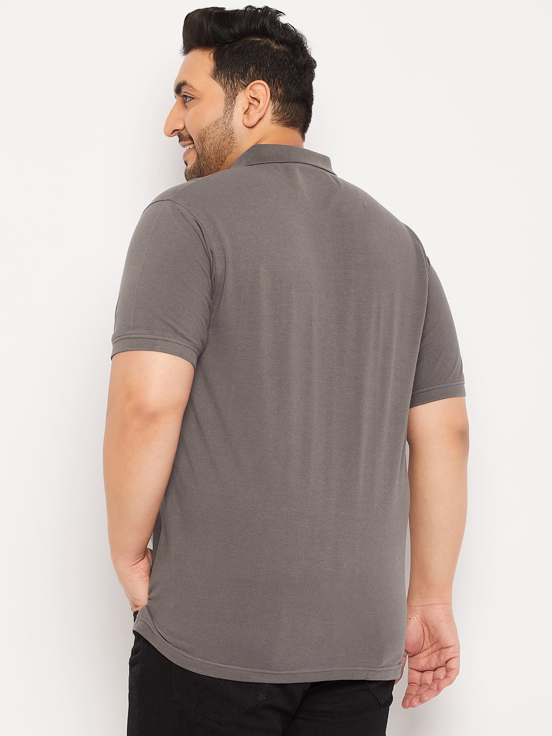 Plus Size Grey Polo T-Shirt - clubyork