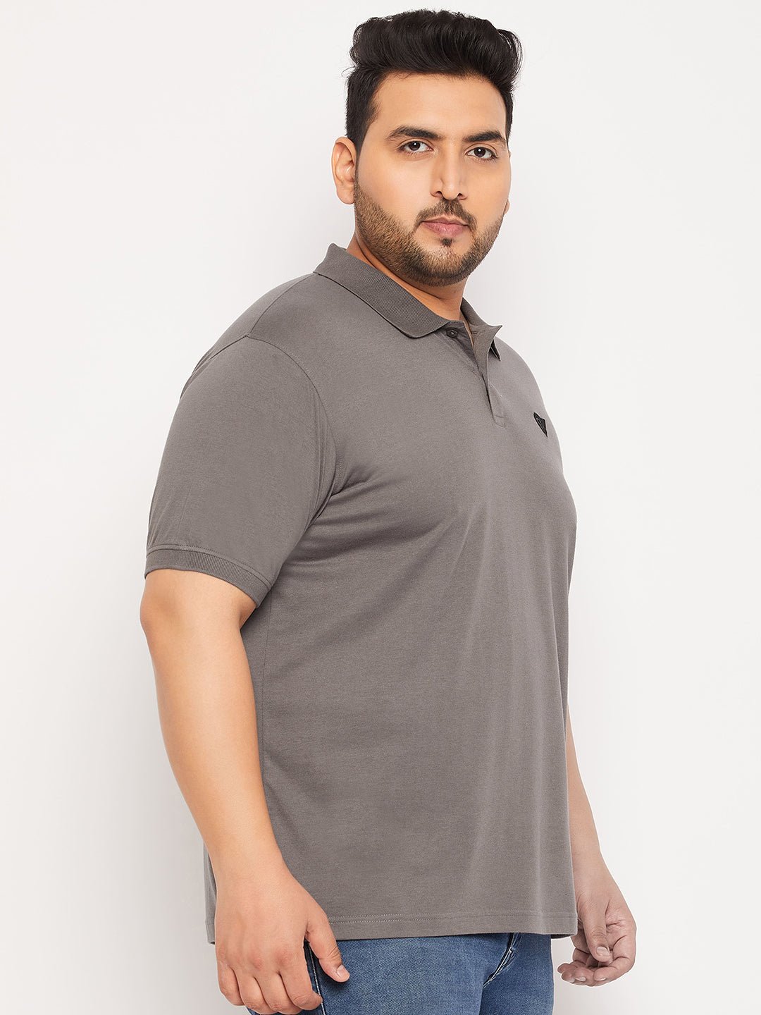 Plus Size Grey Polo T-Shirt - clubyork