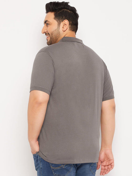 Plus Size Grey Polo T-Shirt - clubyork