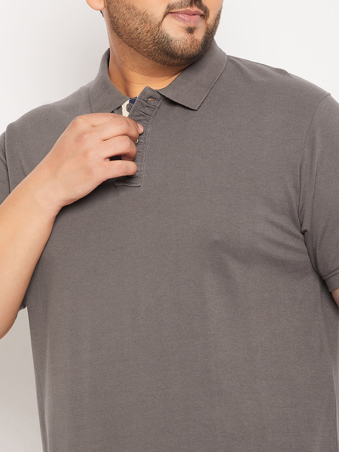 Plus Size Grey Polo T-Shirt - clubyork