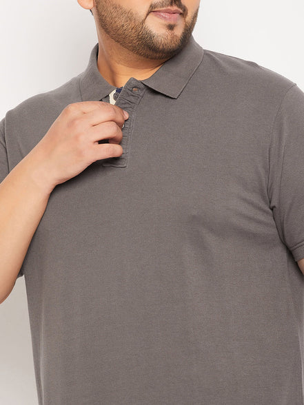 Plus Size Grey Polo T-Shirt - clubyork