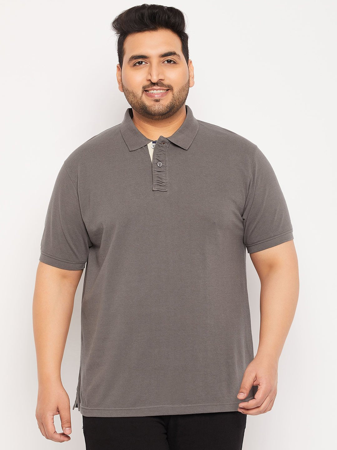 Plus Size Grey Polo T-Shirt - clubyork