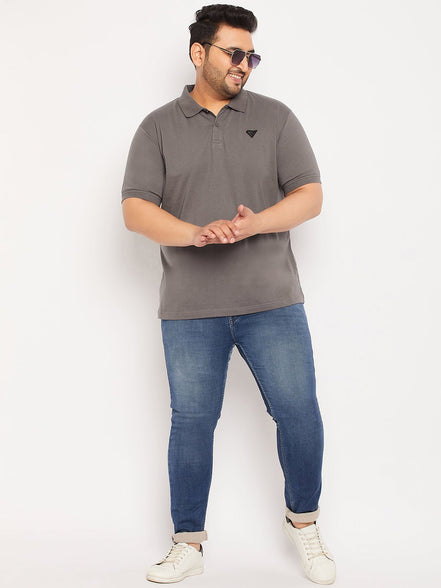 Plus Size Grey Polo T-Shirt - clubyork