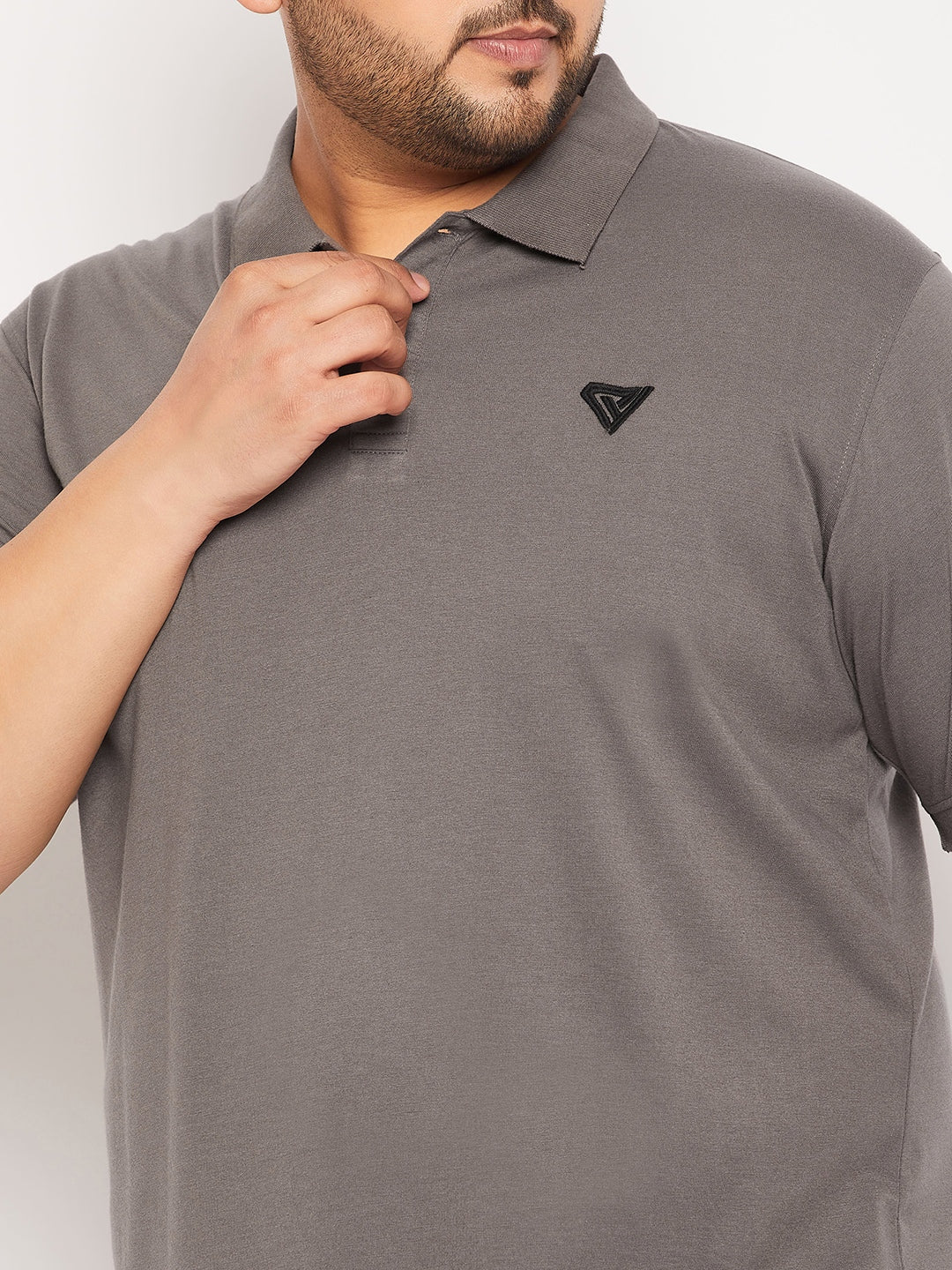 Plus Size Grey Polo T-Shirt - clubyork