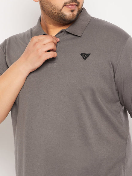 Plus Size Grey Polo T-Shirt - clubyork