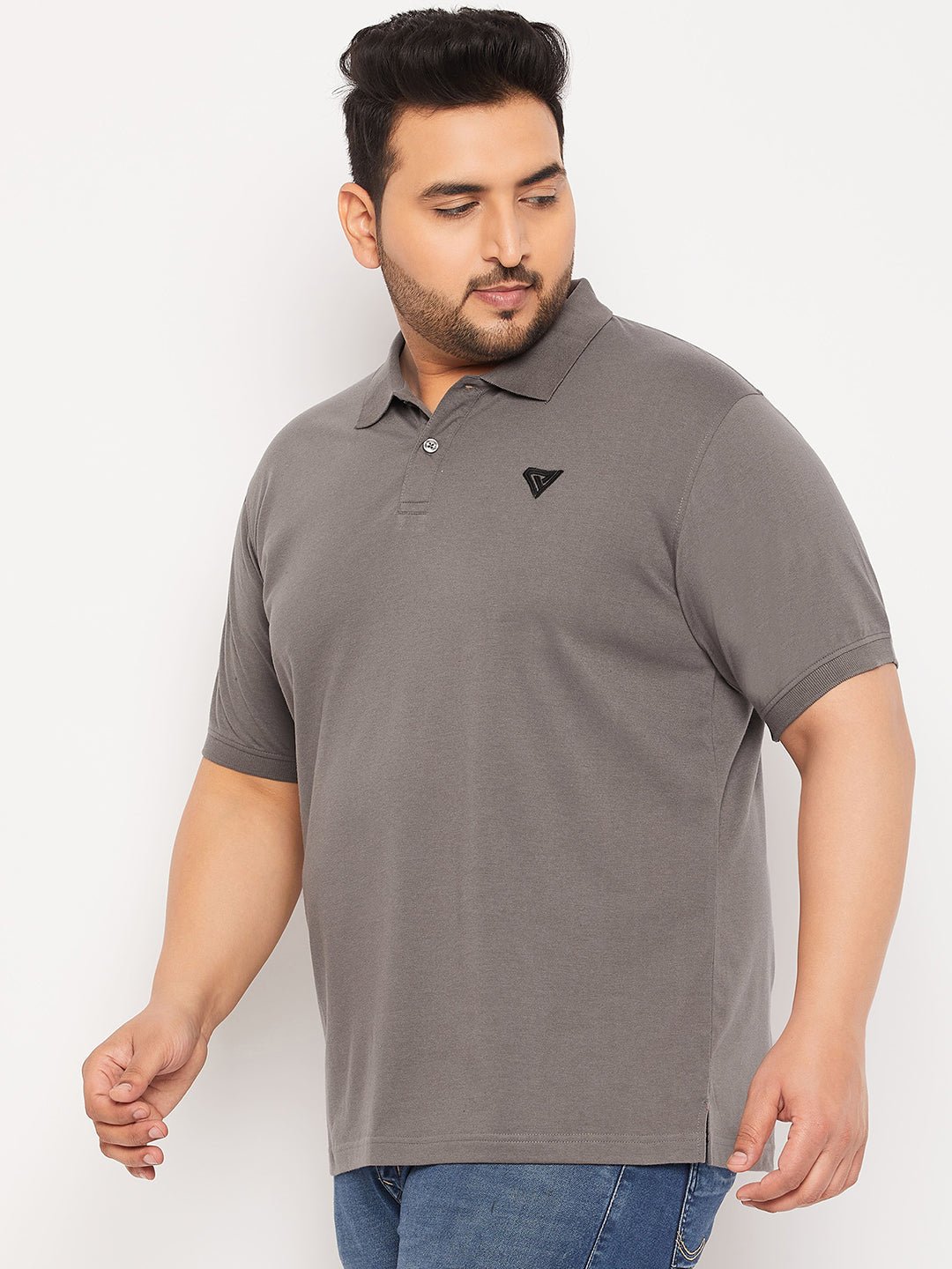 Plus Size Grey Polo T-Shirt - clubyork