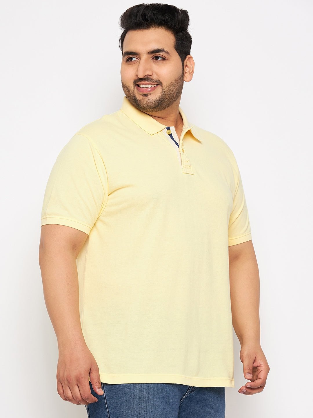 Plus Size Light Yellow Polo T-Shirt - clubyork