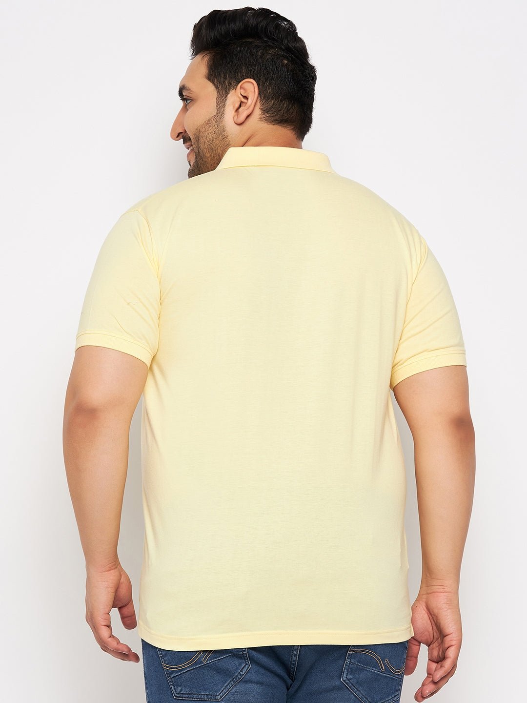 Plus Size Light Yellow Polo T-Shirt - clubyork