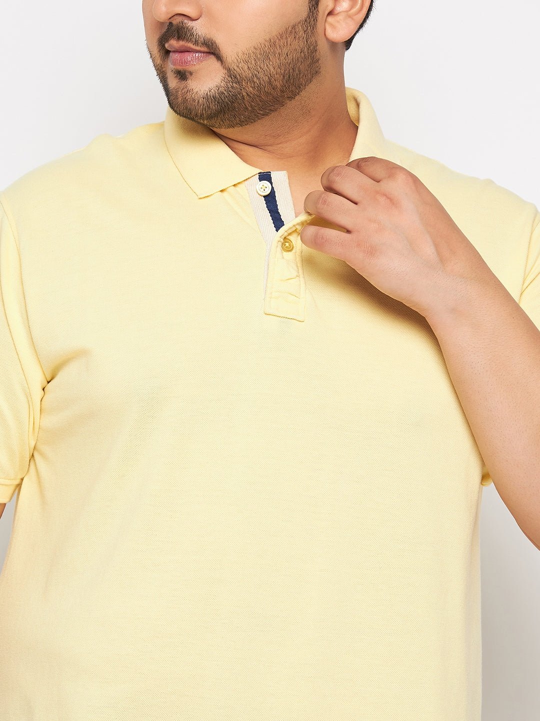 Plus Size Light Yellow Polo T-Shirt - clubyork