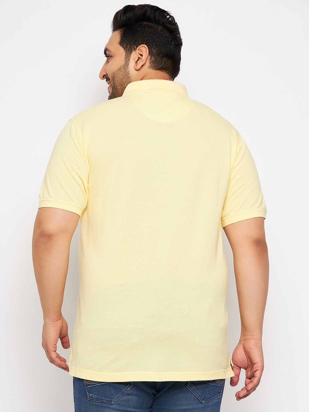 Plus Size Light Yellow Polo T-Shirt - clubyork