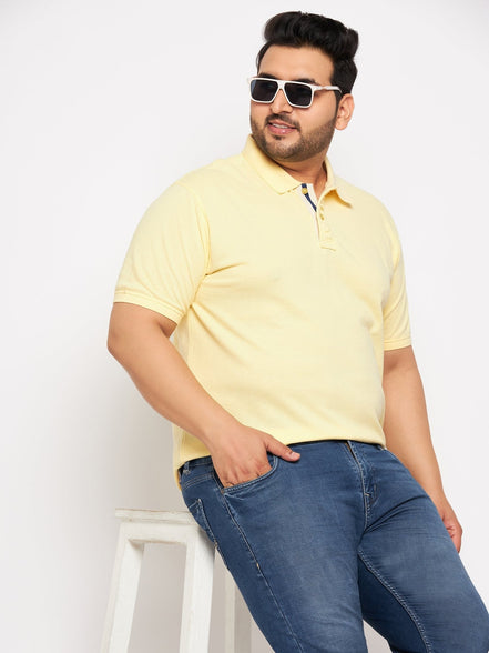Plus Size Light Yellow Polo T-Shirt - clubyork