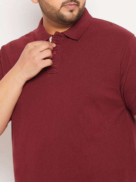 Plus Size Maroon Polo T-Shirt - clubyork
