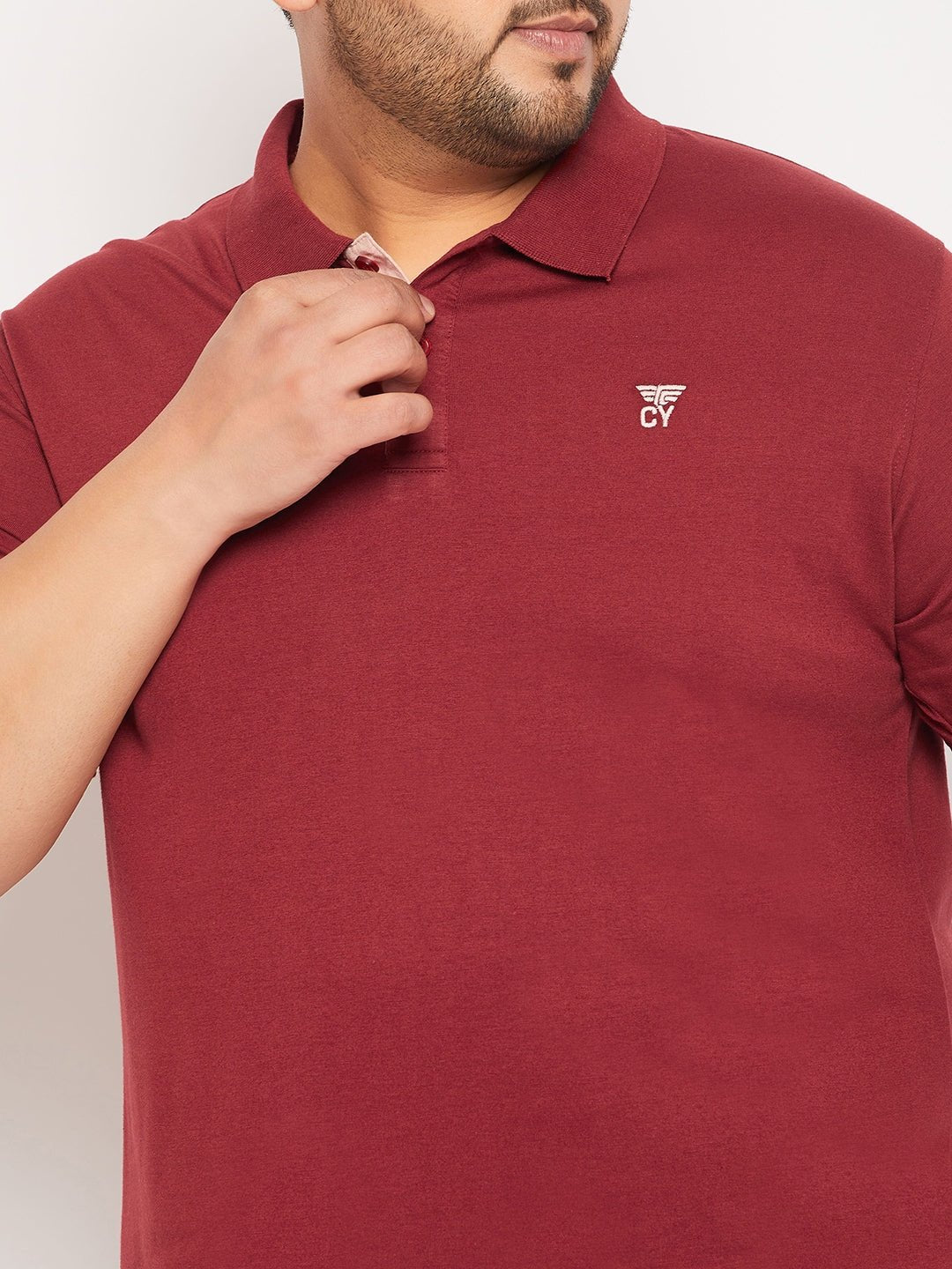 Plus Size Maroon Polo T-Shirt - clubyork