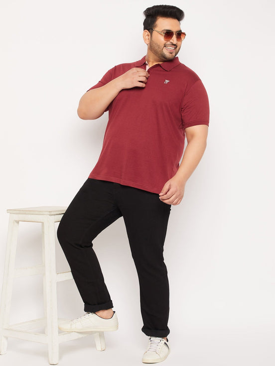 Plus Size Maroon Polo T-Shirt - clubyork
