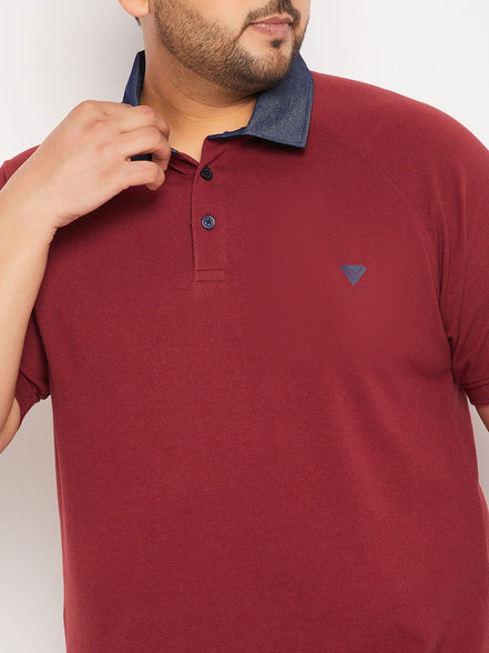 Plus Size Maroon Polo T-Shirt - clubyork