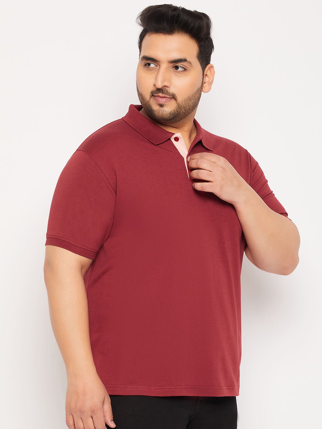 Plus Size Maroon Polo T-Shirt - clubyork